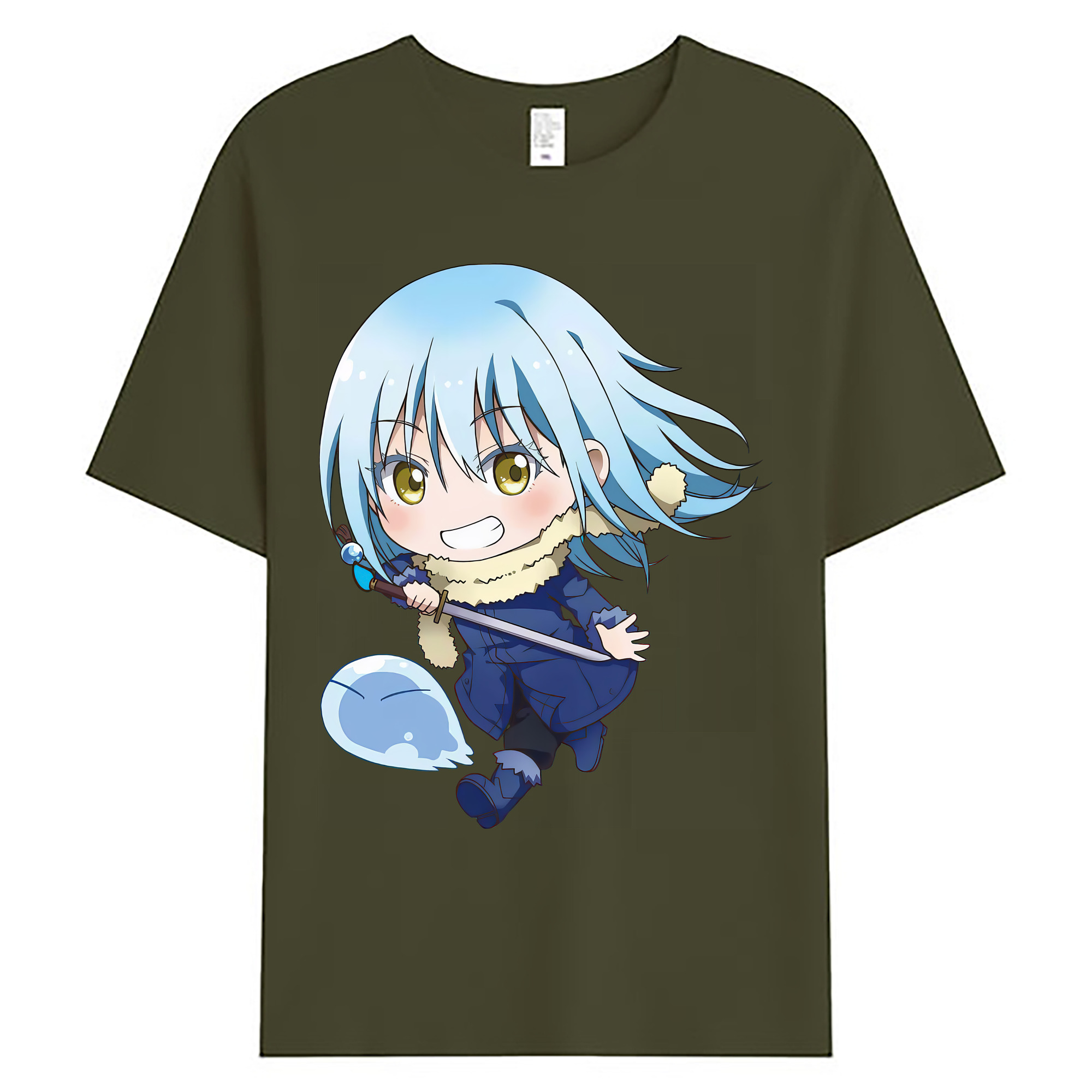 （画像用） 転スラ Regarding Reincarnated to Slime 綿100％ メンズ半袖Tシャツ｜肌触りやわらか＆通気性